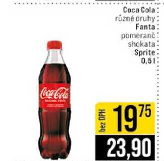 Coca Cola různé druhy Fanta pomeranč shokata Sprite 0,5l