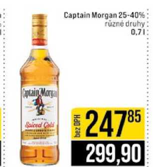 Captain Morgan 25-40% různé druhy 0,7l