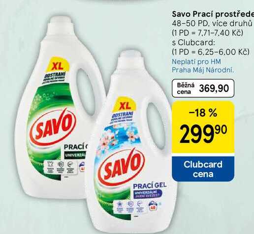 Savo Prací prostředek, 48-50 PD, více druhů 