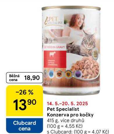 Pet Specialist Konzerva pro kočky, 415 g, více druhů