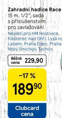 Zahradní hadice Race 15 m. 1/2", sada s příslušenstvím pro zavlažování   