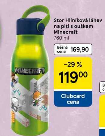 Stor Hliníková láhev na pití s ouškem Minecraft, 760 ml 