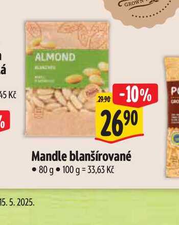   Mandle blanšírované 80 g  