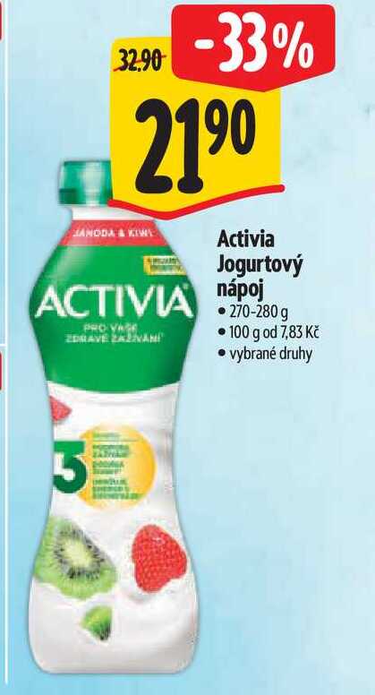  Activia Jogurtový nápoj  270-280 g  