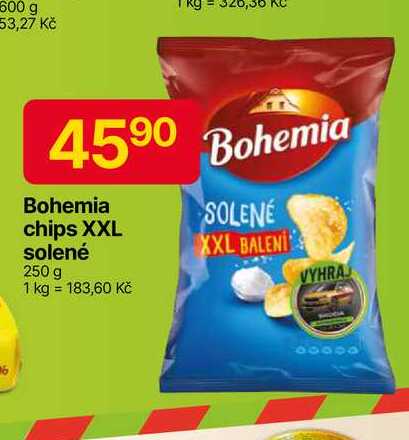 Bohemia Bohemia chips XXL solené 250 g 