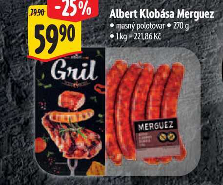 Albert Klobása Merguez, 270 g