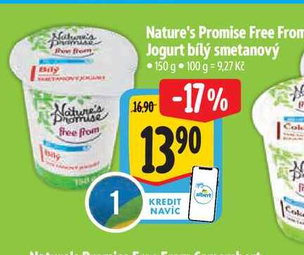   Nature's Promise Free From Jogurt bílý smetanový 150 g  