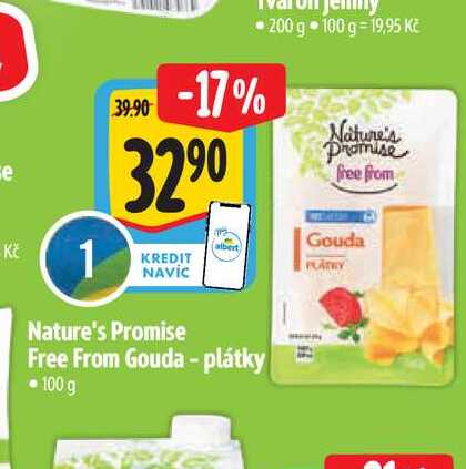  Nature's Promise Free From Gouda - plátky 100g 
