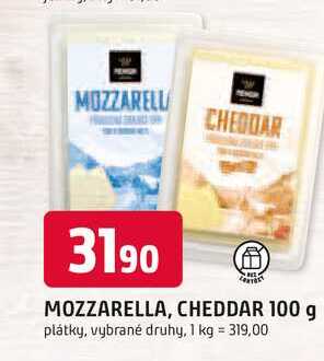 MOZZARELLA, CHEDDAR 100 g plátky