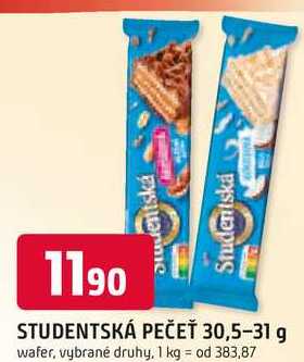 STUDENTSKÁ PEČEŤ 30,5-31 g 