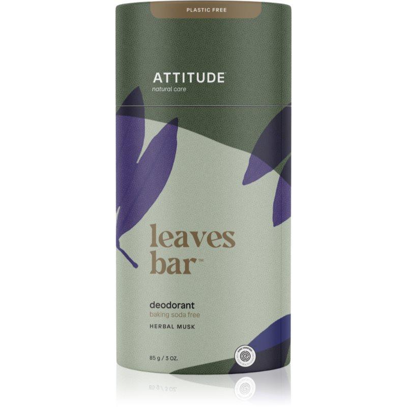 Attitude Leaves Bar Herbal Musk tuhý deodorant bez obsahu hliníkových solí 85 g