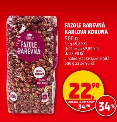 FAZOLE BAREVNÁ KARLOVA KORUNA, 500 g 