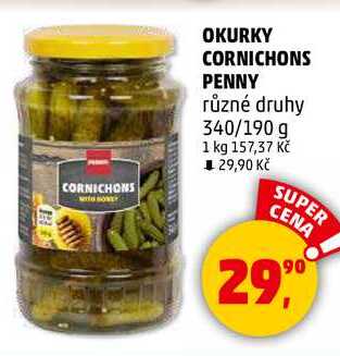OKURKY CORNICHONS PENNY různé druhy, 340/190 g