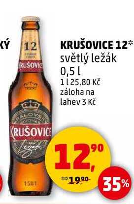KRUŠOVICE 12 světlý ležák, 0,5 l 