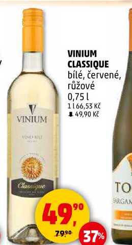 VINIUM CLASSIQUE bílé, červené, růžové, 0,75 l