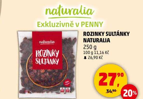 ROZINKY SULTÁNKY NATURALIA, 250 g