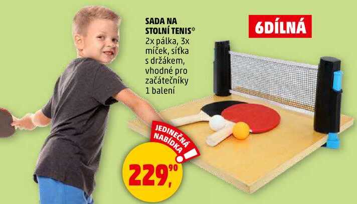 SADA NA STOLNÍ TENIS 2x pálka, 3x míček, síťka s držákem, vhodné pro začátečníky, 1 balení 