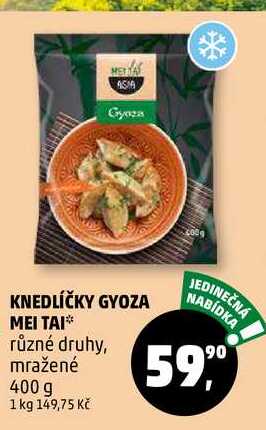 KNEDLÍČKY GYOZA MEI TAI různé druhy, mražené, 400 g 