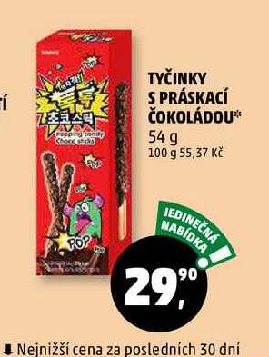 TYČINKY S PRÁSKACÍ ČOKOLÁDOU, 54 g