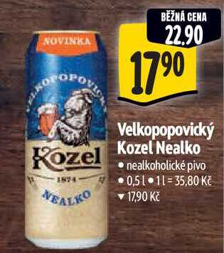 Velkopopovický Kozel Nealko, 0,5 l