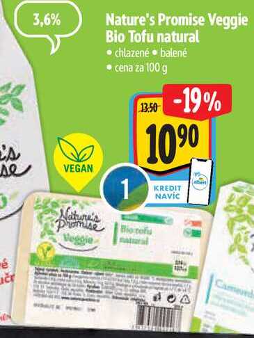Nature's Promise Veggie Bio Tofu natural, cena za 100 g