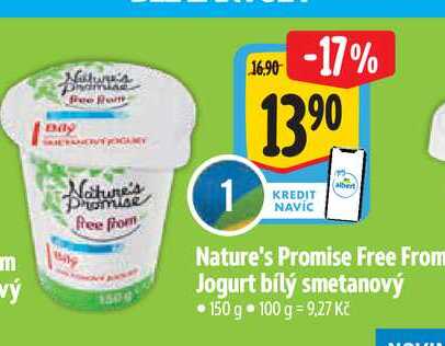 Nature's Promise Free From Jogurt bílý smetanový, 150 g 