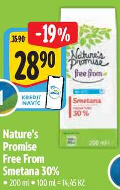 Nature's Promise Free From Smetana 30%, 200 ml 