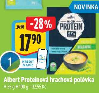 Albert Proteinová hrachová polévka, 55 g