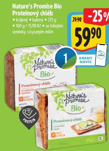 Nature's Promise Bio Proteinový chléb, 375 g