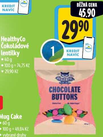 HealthyCo Čokoládové lentilky, 40 g