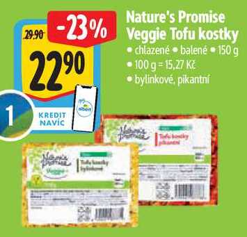 Nature's Promise Veggie Tofu kostky, 150 g