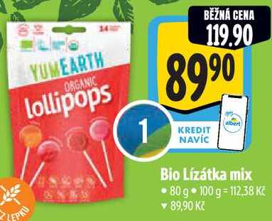 Bio Lízátka mix, 80 g 