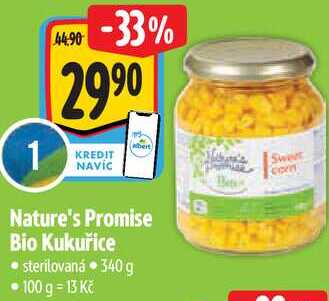 Nature's Promise Bio Kukuřice, 340 g