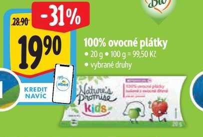 100% ovocné plátky, 20 g 