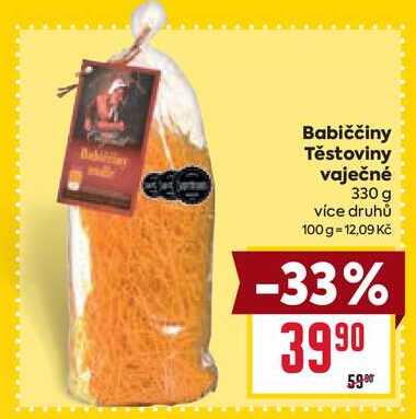 Babiččiny Těstoviny vaječné 330 g 