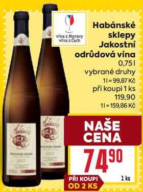 Habánské sklepy Jakostní odrůdová vína 0,75l
