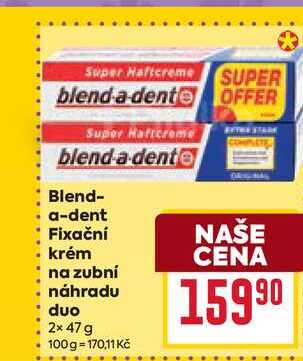 Blend-a-dent Fixační krém na zubní náhradu duo 2x 47 g