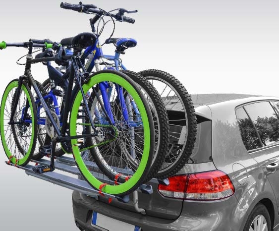 Nosič na 3 jízdní kola na zadní / páté dveře Menabo Biki - pozinkovaná ocel / vhodný pro Fatbike a široké pláště