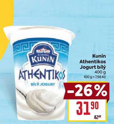 Kunín Athentikos Jogurt bílý 400 g 