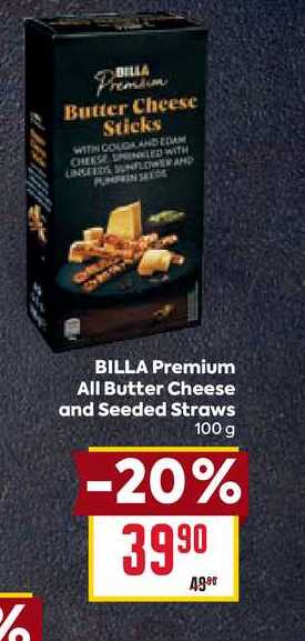 BILLA Premium All Butter Cheese and Seeded Straws 100g