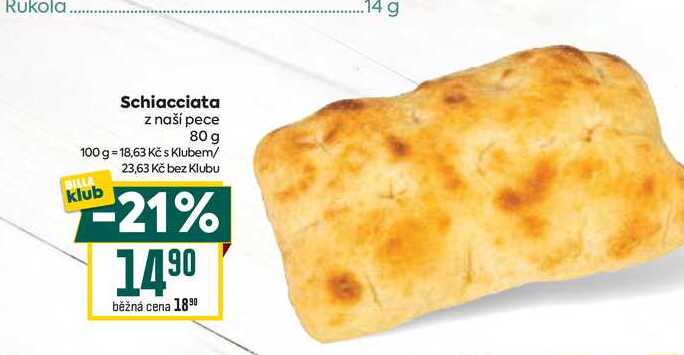 Schiacciata z naší pece 80 g 