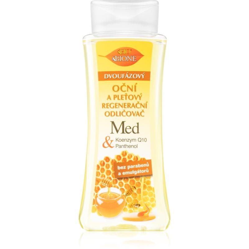 Bione Cosmetics Honey + Q10 dvoufázový odličovač na obličej a oči 255 ml