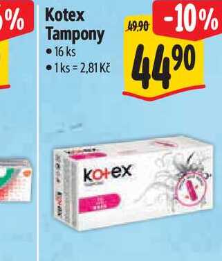  Kotex  Tampony 16 ks  
