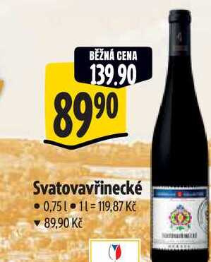  Svatovavřinecké  0,75 l