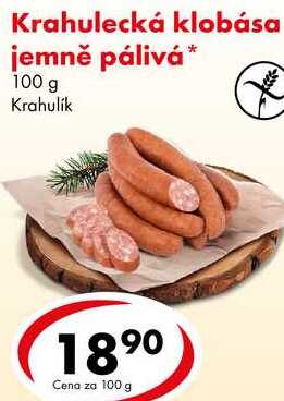 Krahulecká klobása jemně pálivá, 100 g