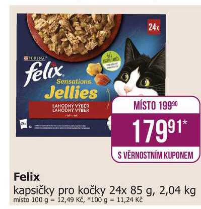 Felix kapsičky pro kočky 24x 85 g, 2,04 kg