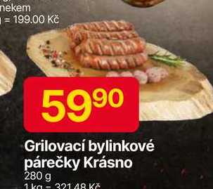 Grilovací bylinkové párečky Krásno 280 g