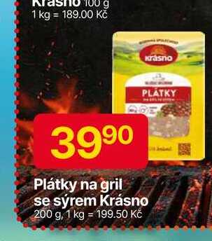 Plátky na gril se sýrem Krásno 200 g