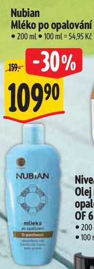 Nubian Mléko po opalování, 200 ml
