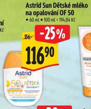Astrid Sun Dětské mléko na opalování OF 50, 60 ml 